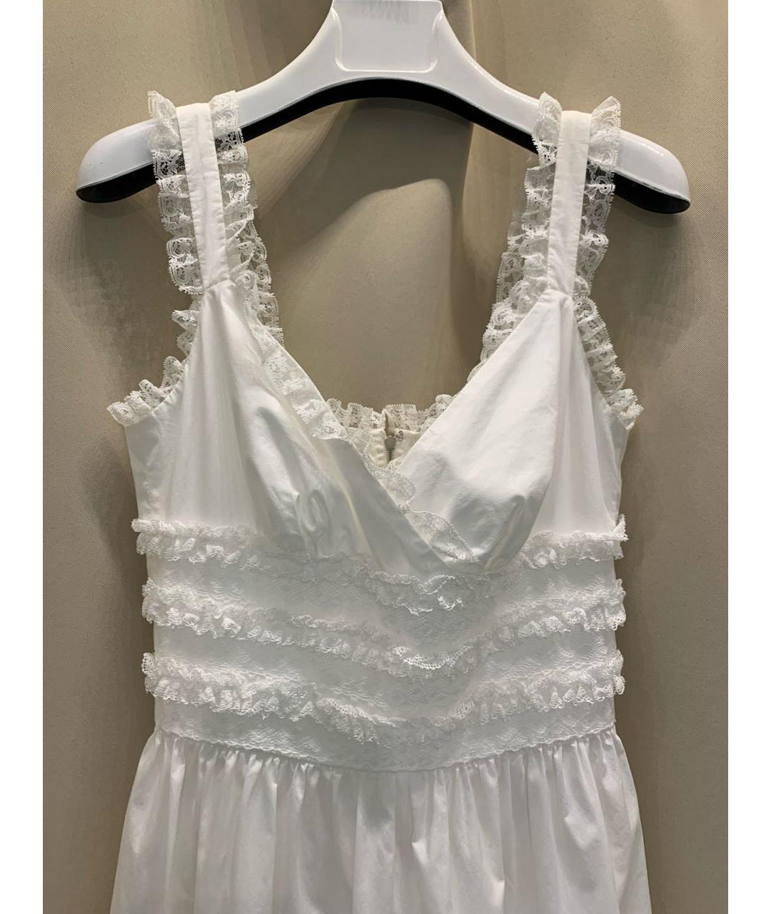 DOLCE&GABBANA Белый хлопковый сарафан, фото 4
