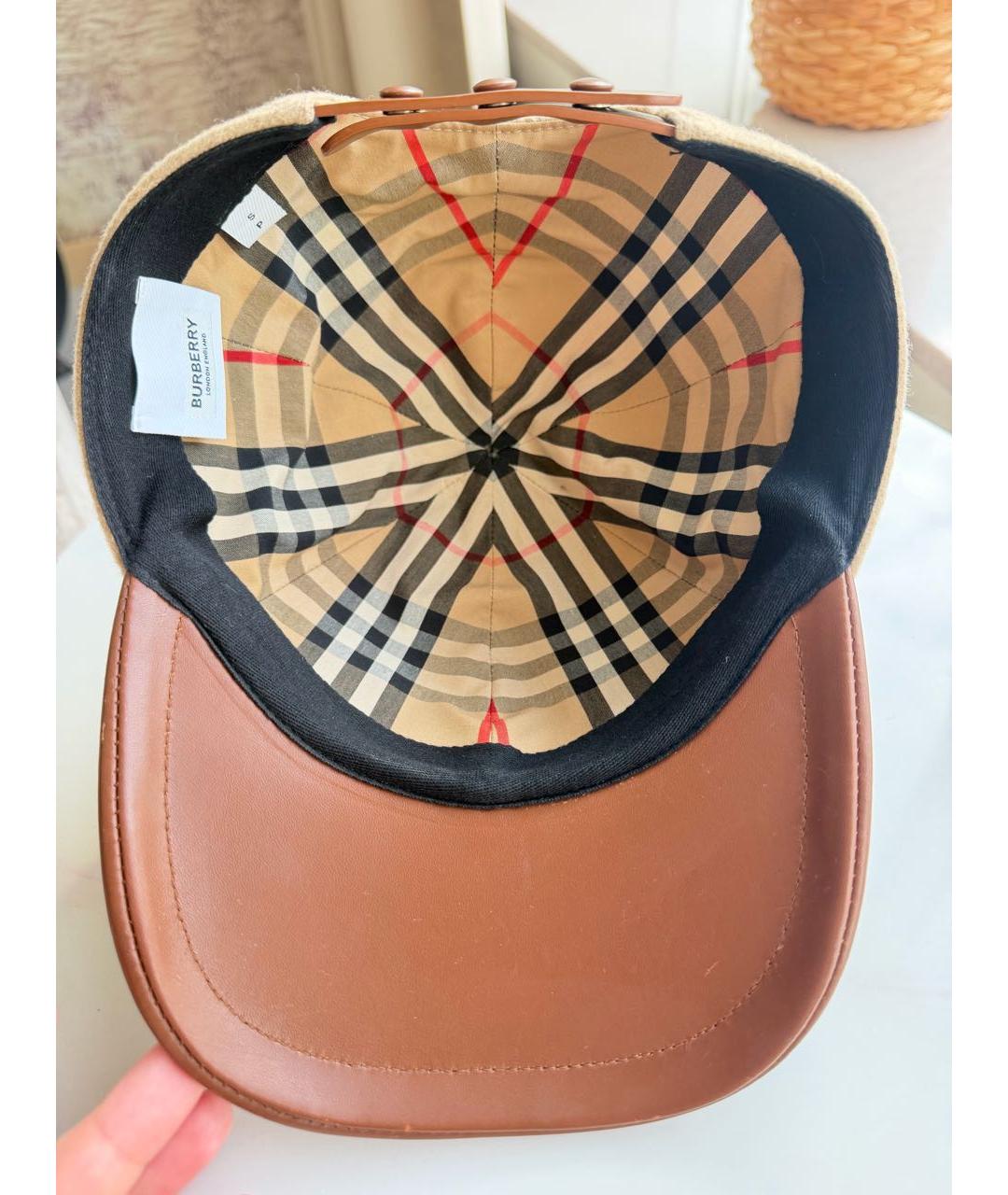 BURBERRY Коричневая шерстяная кепка, фото 5