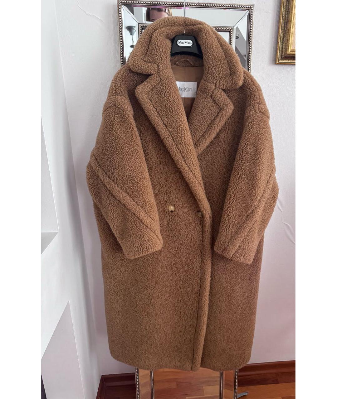 MAX MARA Коричневая шерстяная шуба, фото 5