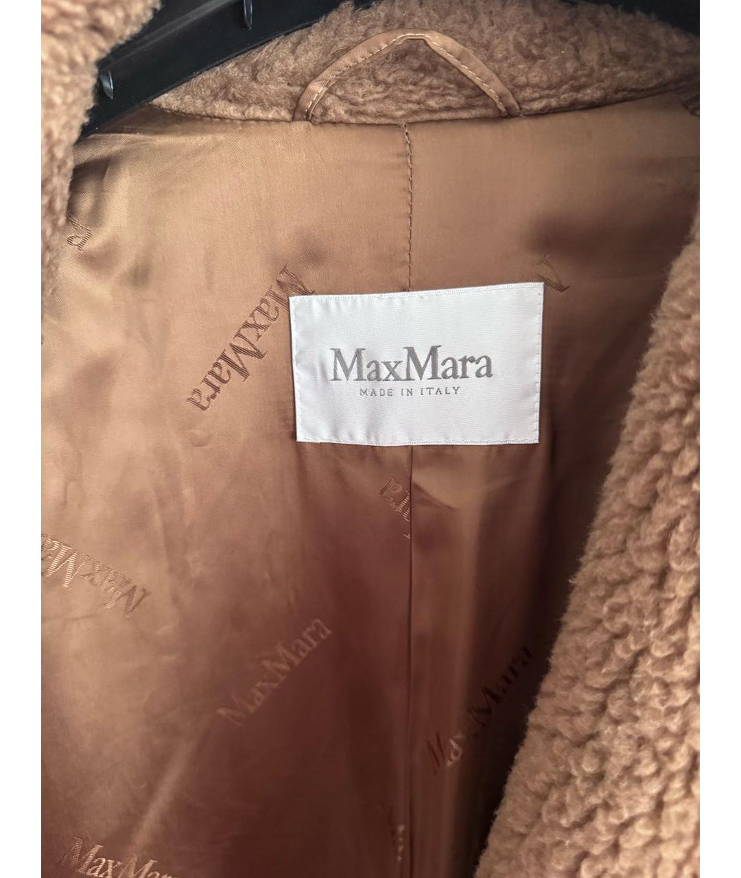 MAX MARA Коричневая шерстяная шуба, фото 4
