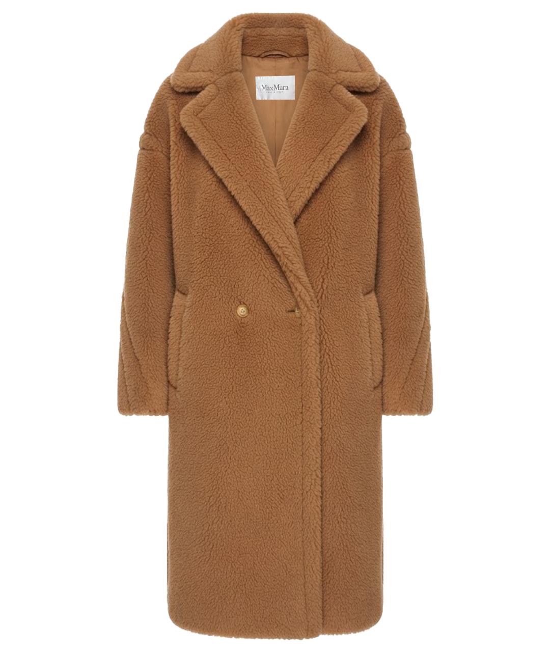 MAX MARA Коричневая шерстяная шуба, фото 1