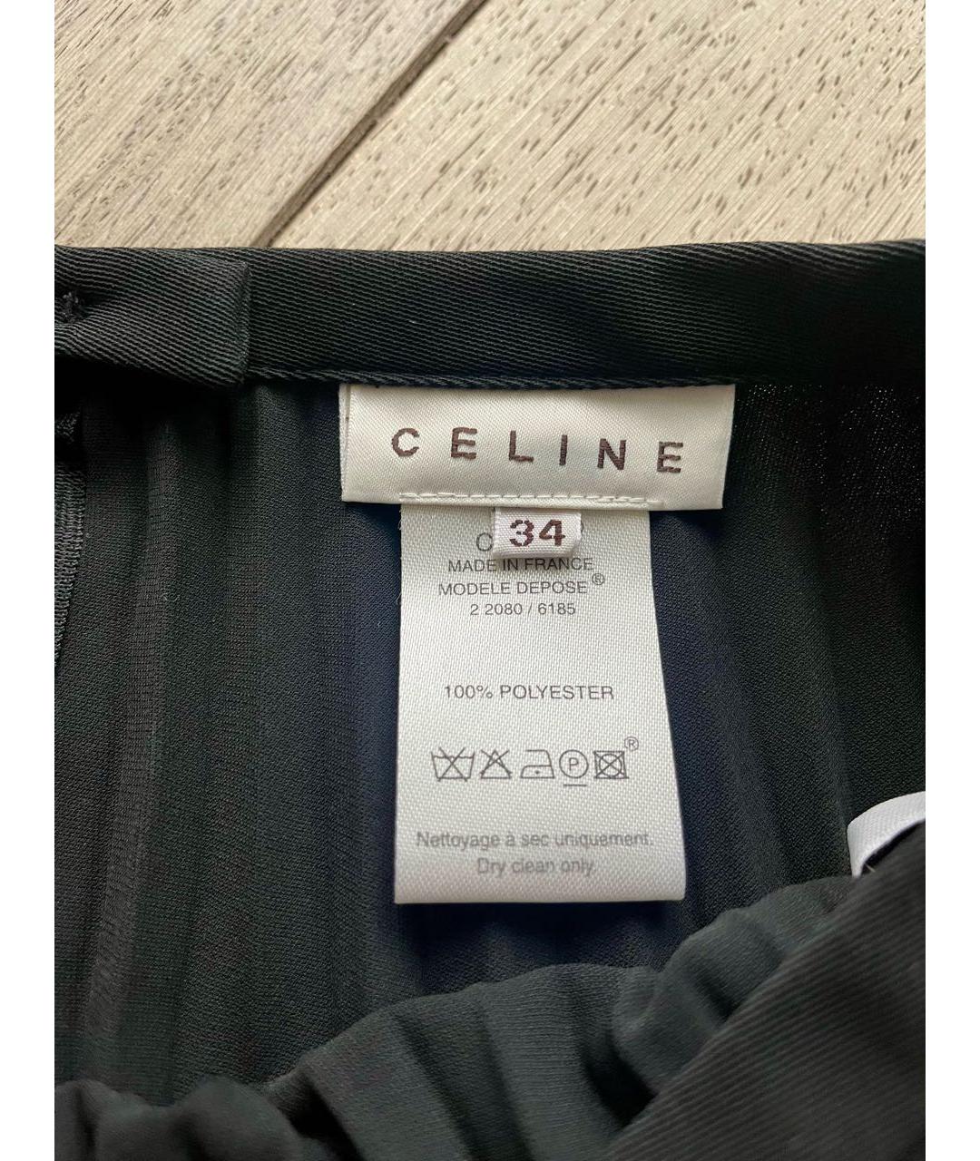 CELINE Черная полиэстеровая юбка миди, фото 3