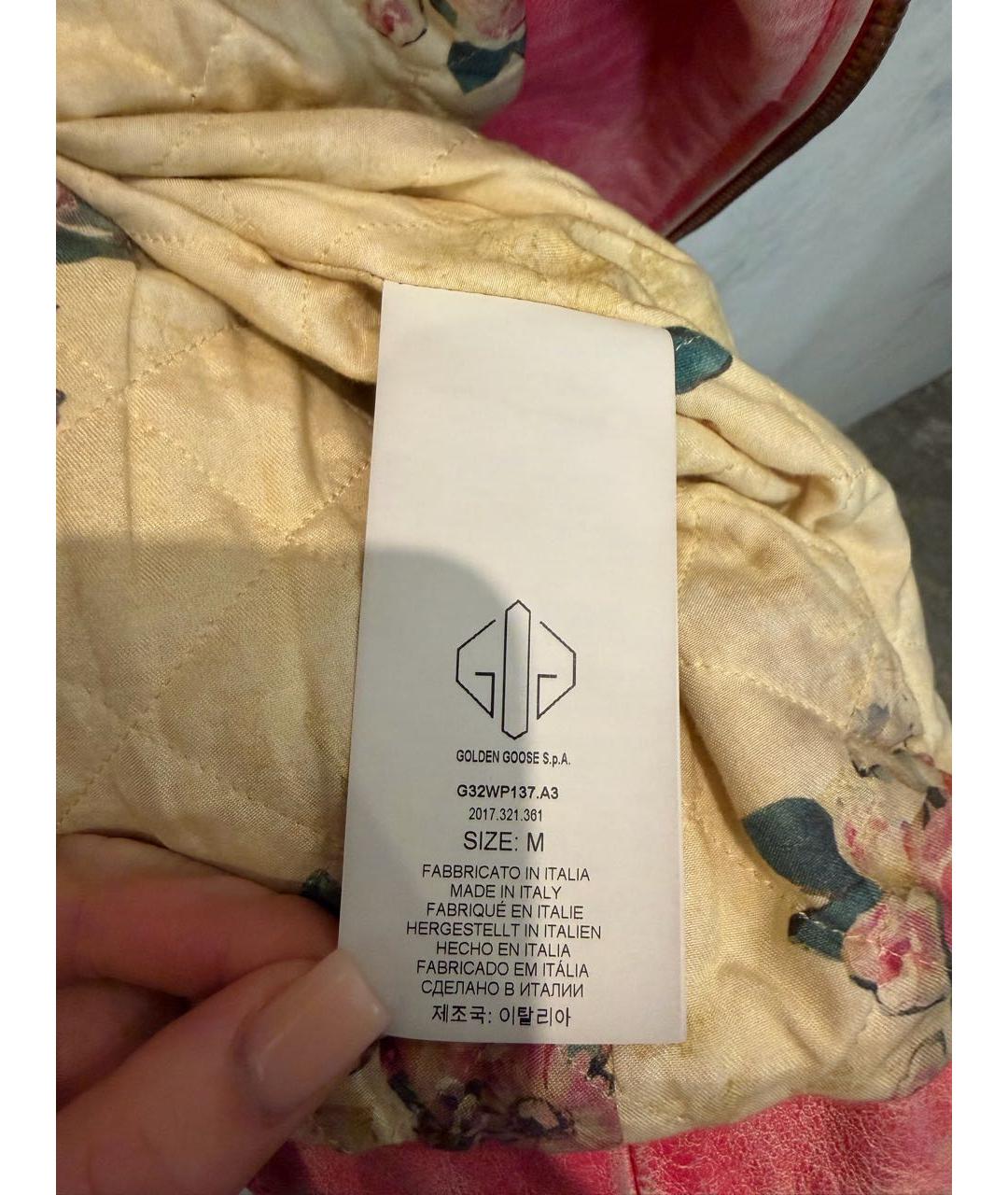 GOLDEN GOOSE Розовая кожаная куртка, фото 8