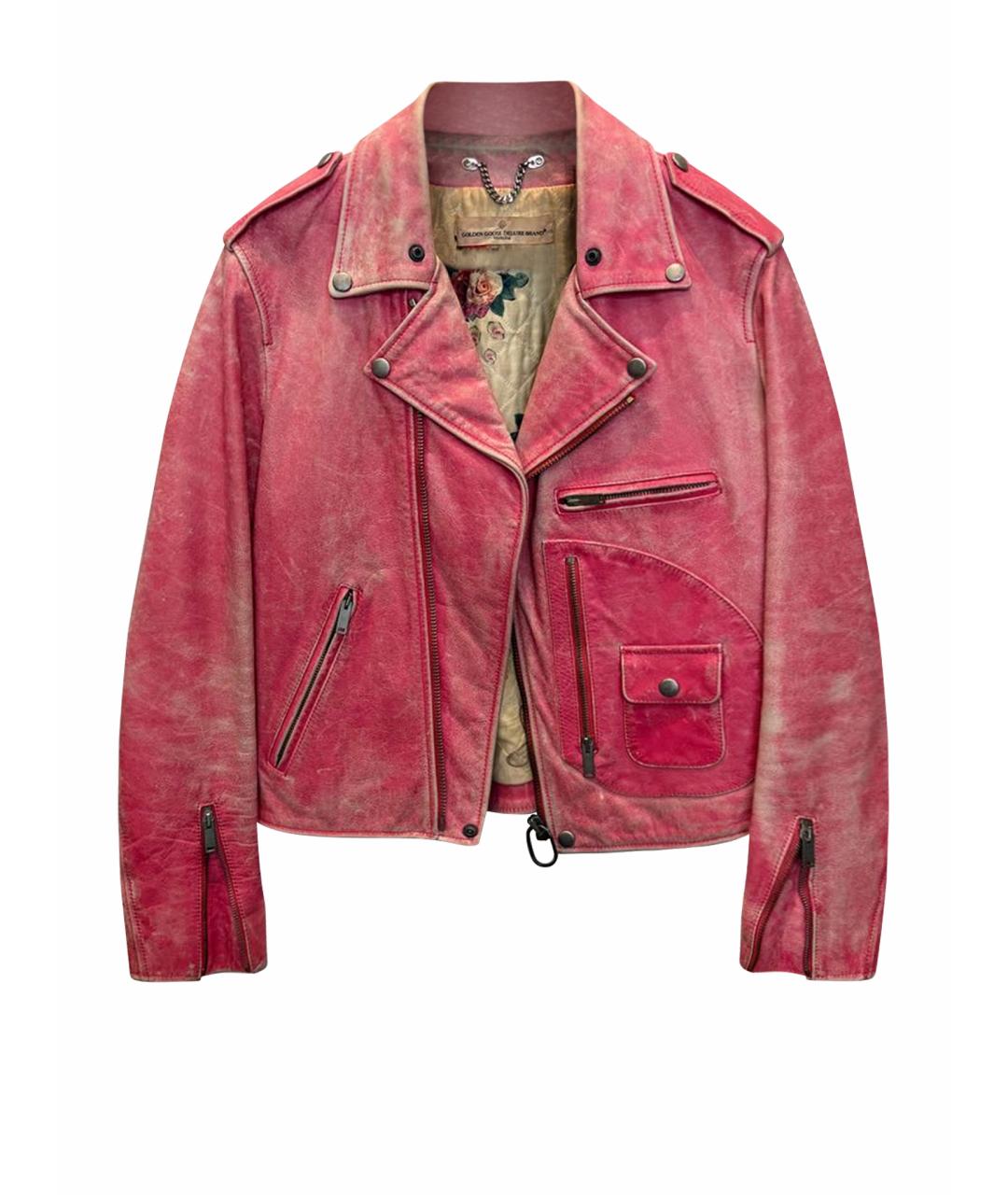 GOLDEN GOOSE Розовая кожаная куртка, фото 1