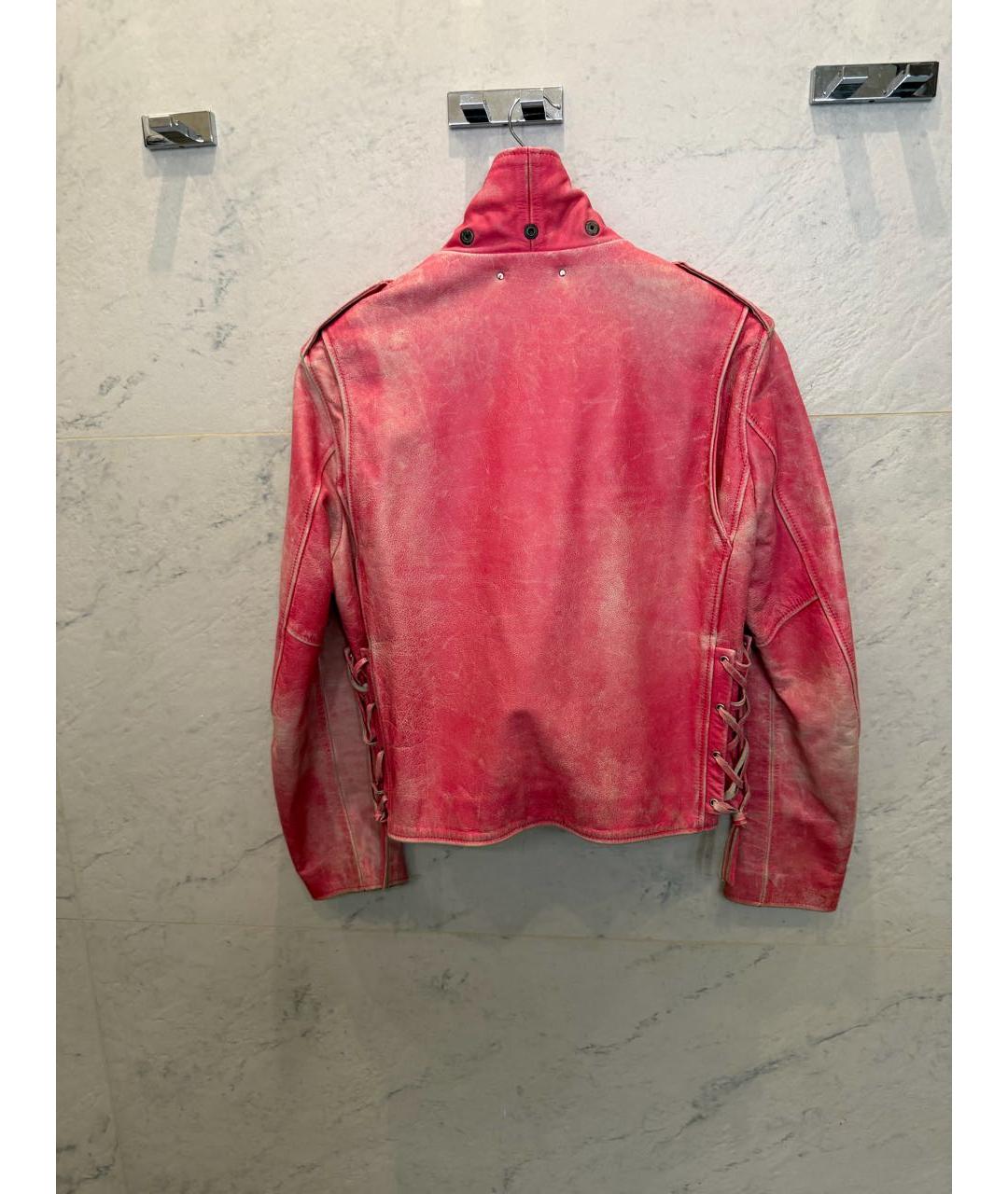 GOLDEN GOOSE Розовая кожаная куртка, фото 3