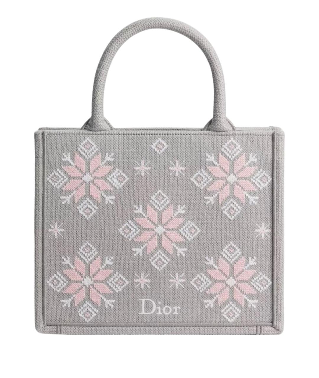 CHRISTIAN DIOR Серая хлопковая сумка через плечо, фото 1