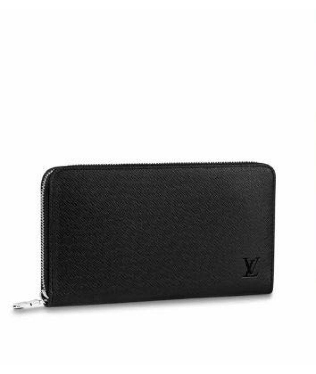 LOUIS VUITTON Черный кожаный кошелек, фото 9