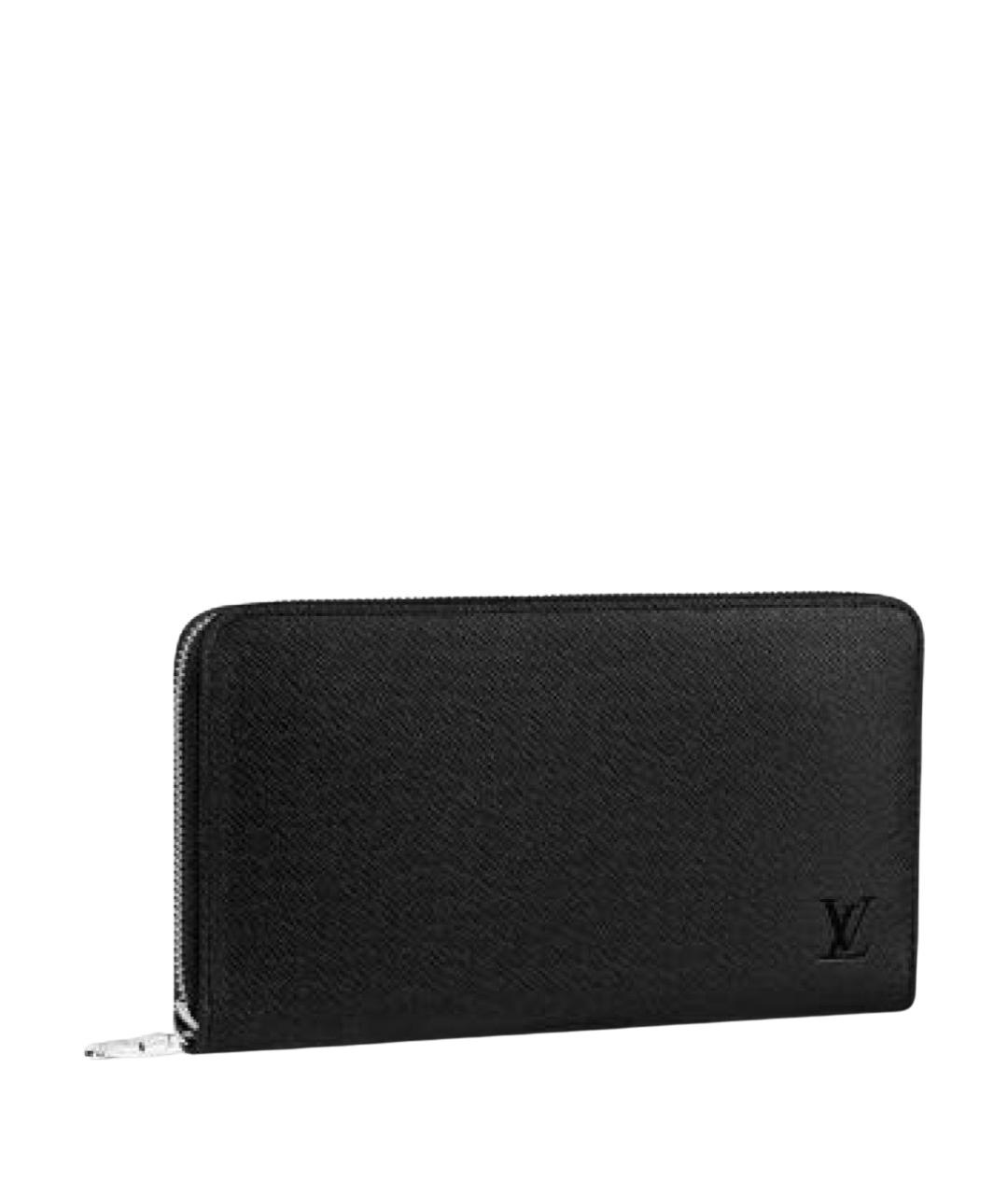 LOUIS VUITTON Черный кожаный кошелек, фото 1