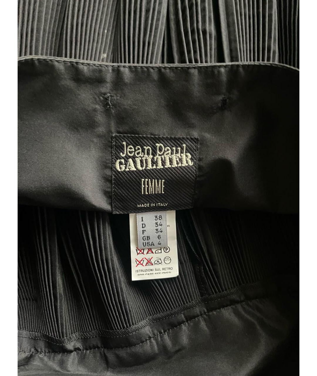 JEAN PAUL GAULTIER Черная шелковая юбка миди, фото 3