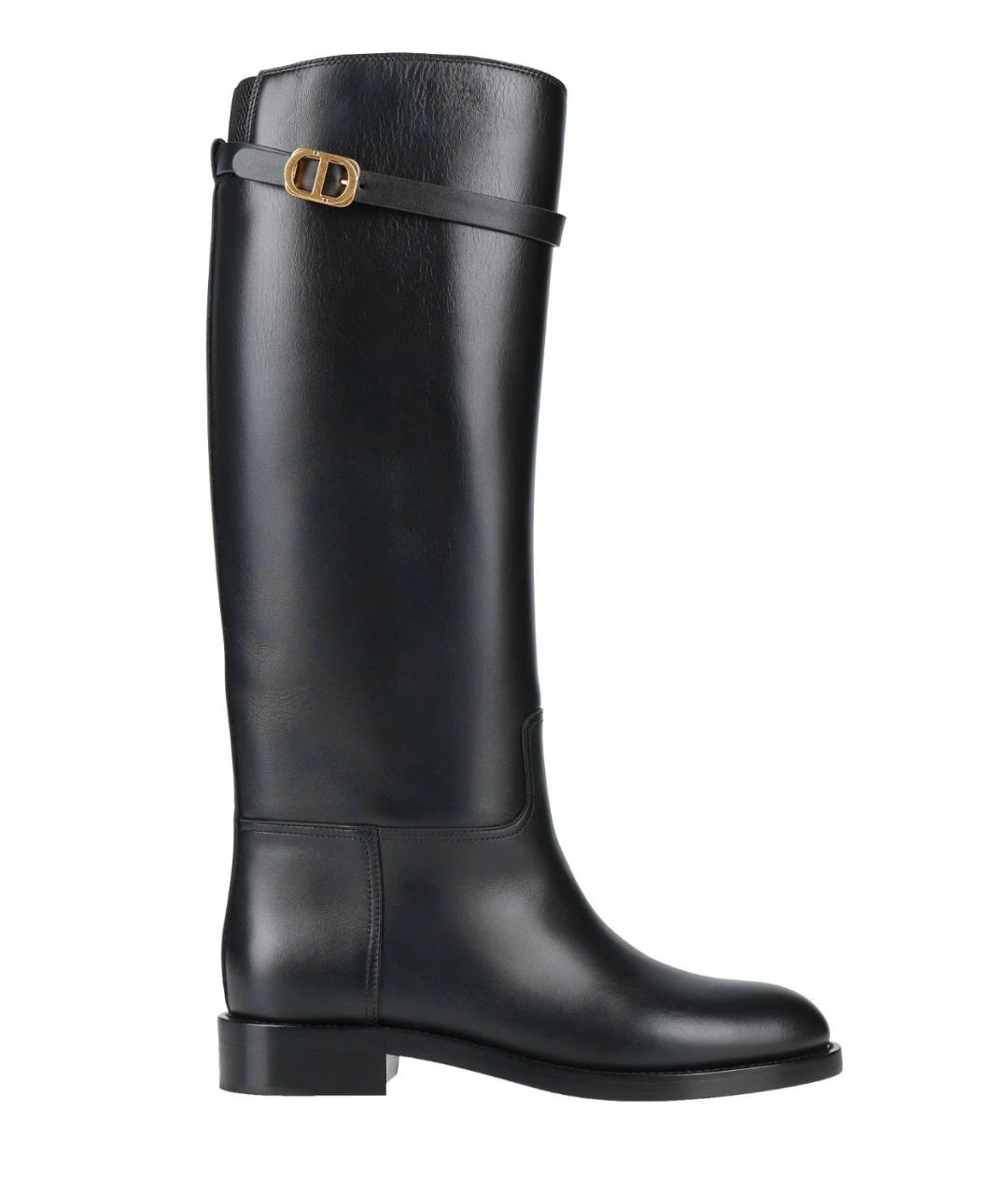 CHRISTIAN DIOR Черные кожаные сапоги, фото 1