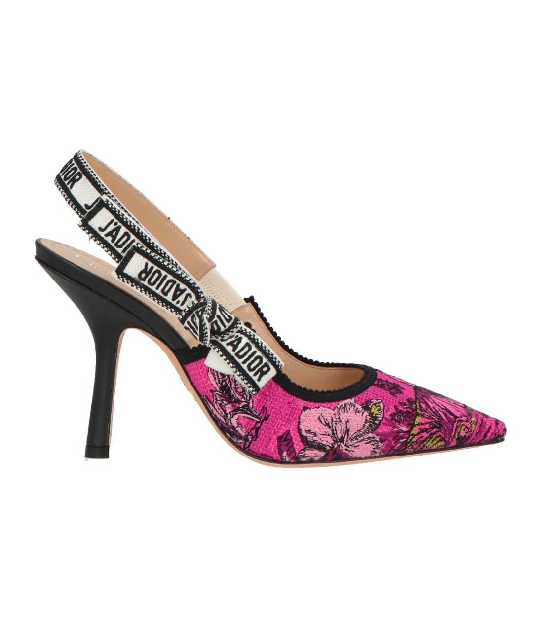 CHRISTIAN DIOR Фуксия текстильные туфли, фото 1