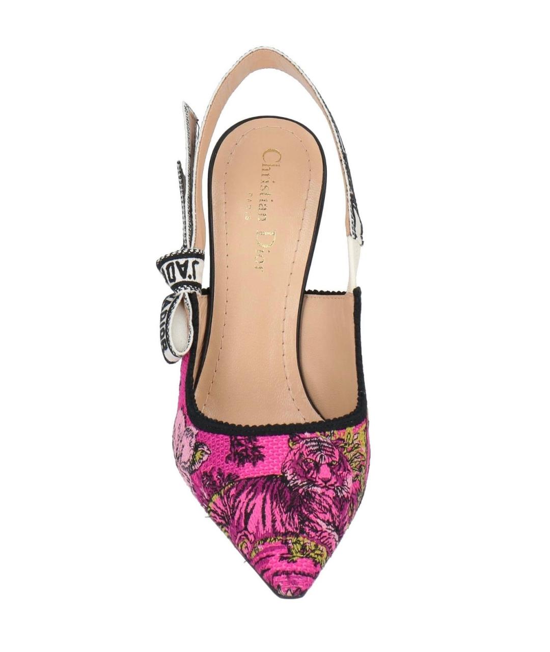 CHRISTIAN DIOR Фуксия текстильные туфли, фото 3
