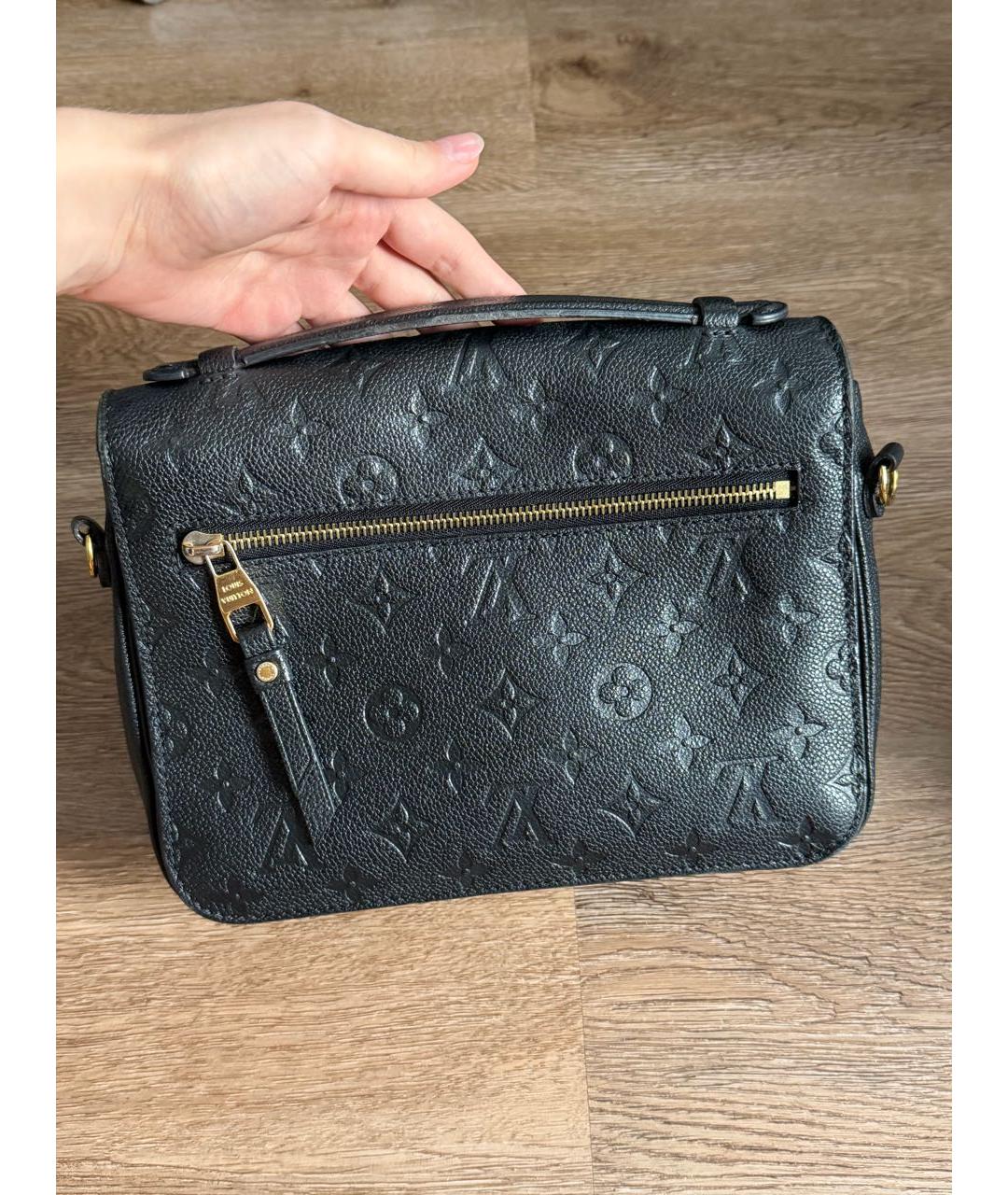 LOUIS VUITTON Черная кожаная сумка через плечо, фото 3