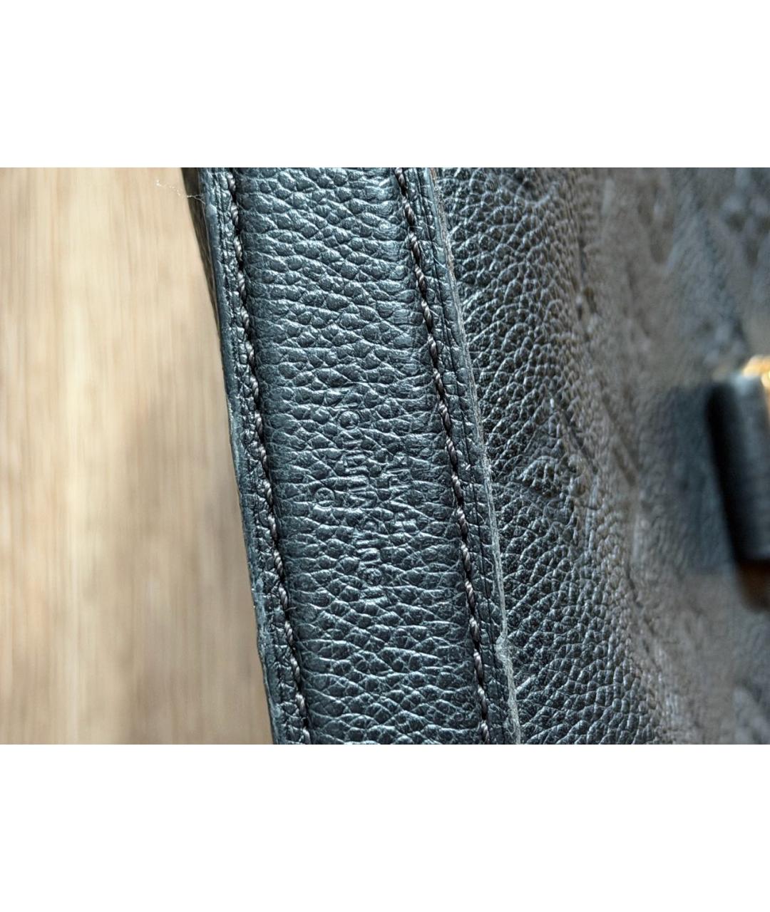 LOUIS VUITTON Черная кожаная сумка через плечо, фото 6