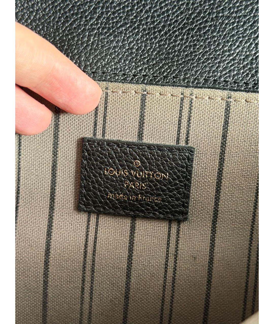 LOUIS VUITTON Черная кожаная сумка через плечо, фото 5