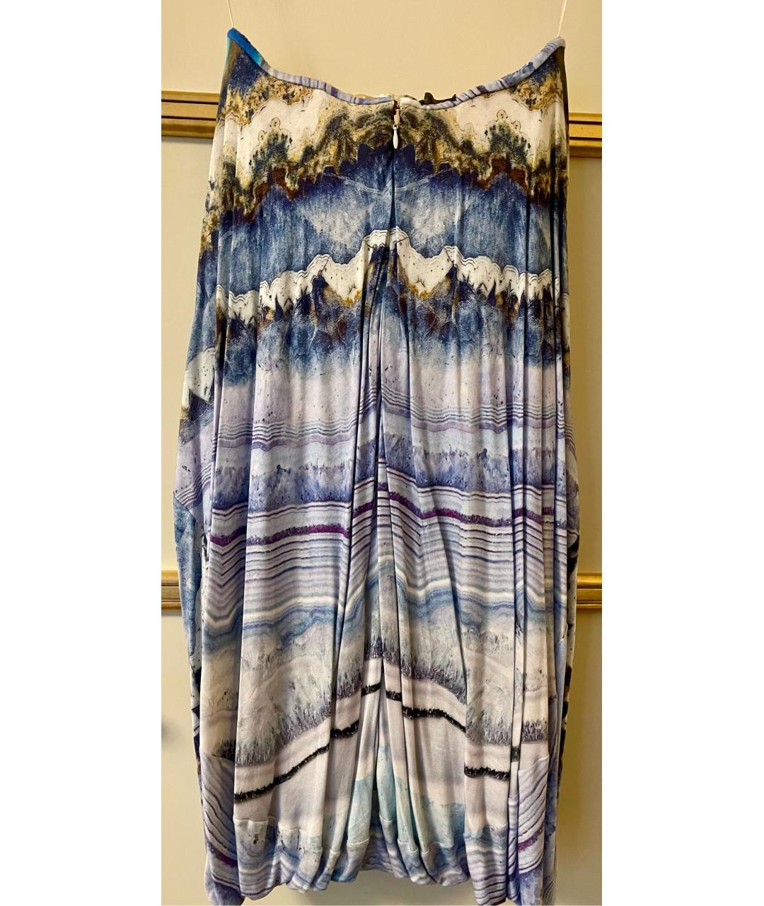 ALEXANDER MCQUEEN Голубое вискозное коктейльное платье, фото 2