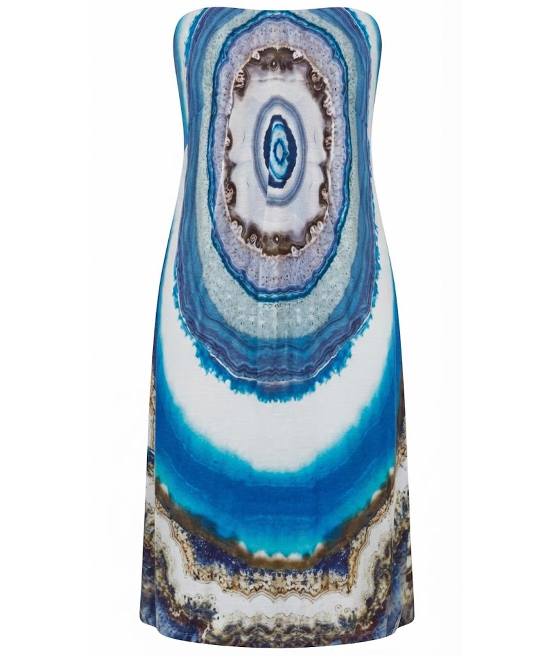 ALEXANDER MCQUEEN Голубое вискозное коктейльное платье, фото 1