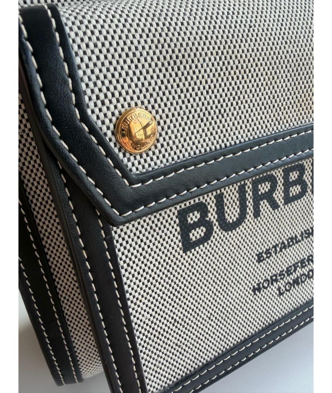 BURBERRY Серая тканевая сумка через плечо, фото 5