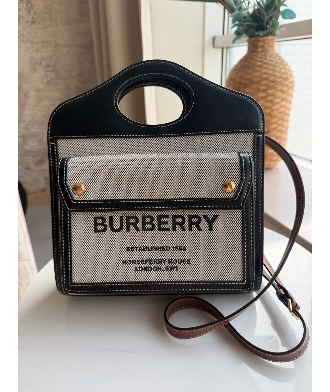 BURBERRY Серая тканевая сумка через плечо, фото 9