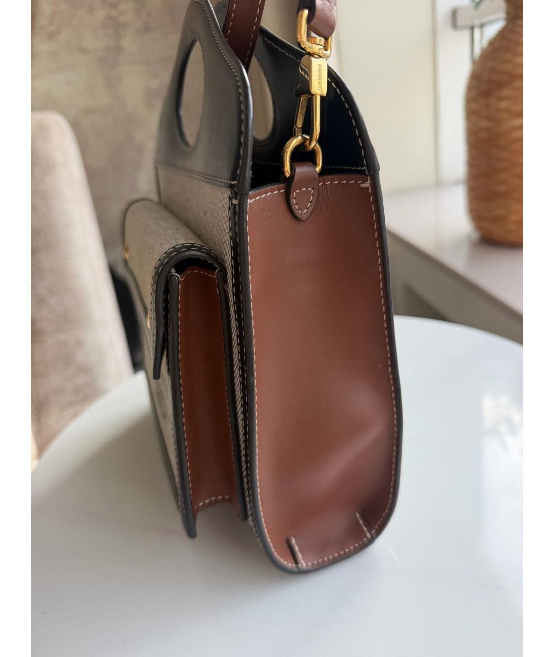 BURBERRY Серая тканевая сумка через плечо, фото 3