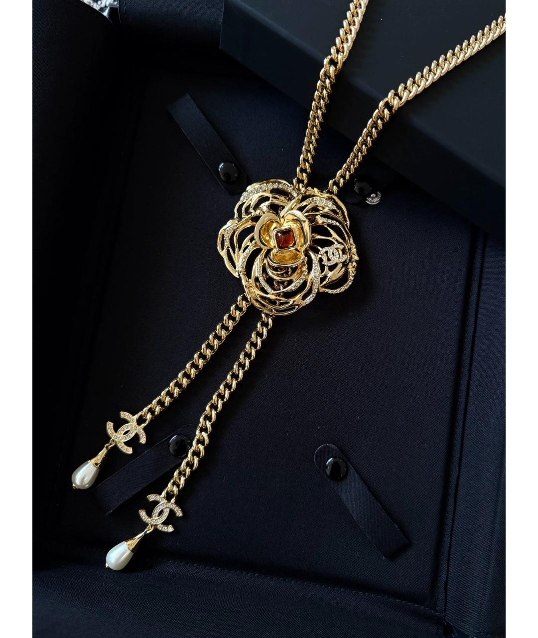 CHANEL Горчичное жемчужное колье, фото 3