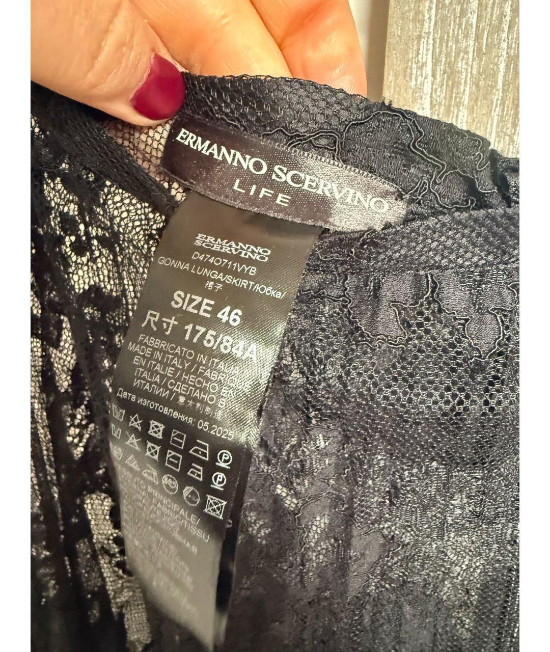 ERMANNO SCERVINO Черное хлопковое вечернее платье, фото 5