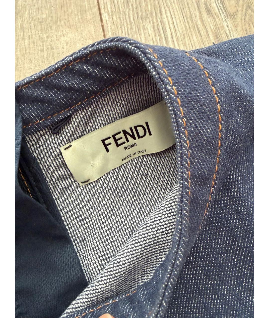 FENDI Темно-синее хлопковое повседневное платье, фото 2