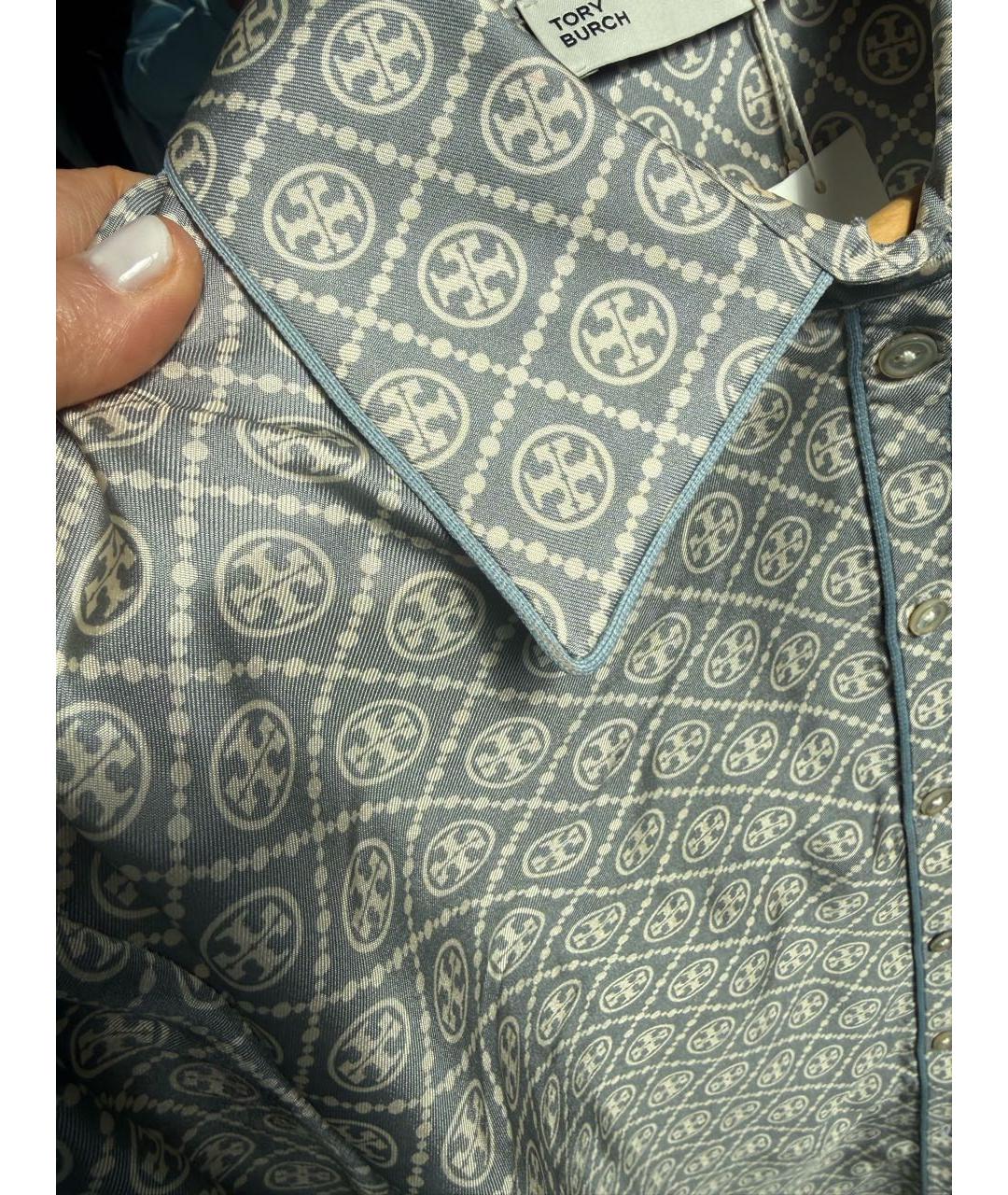 TORY BURCH Бежевая шелковая рубашка, фото 6