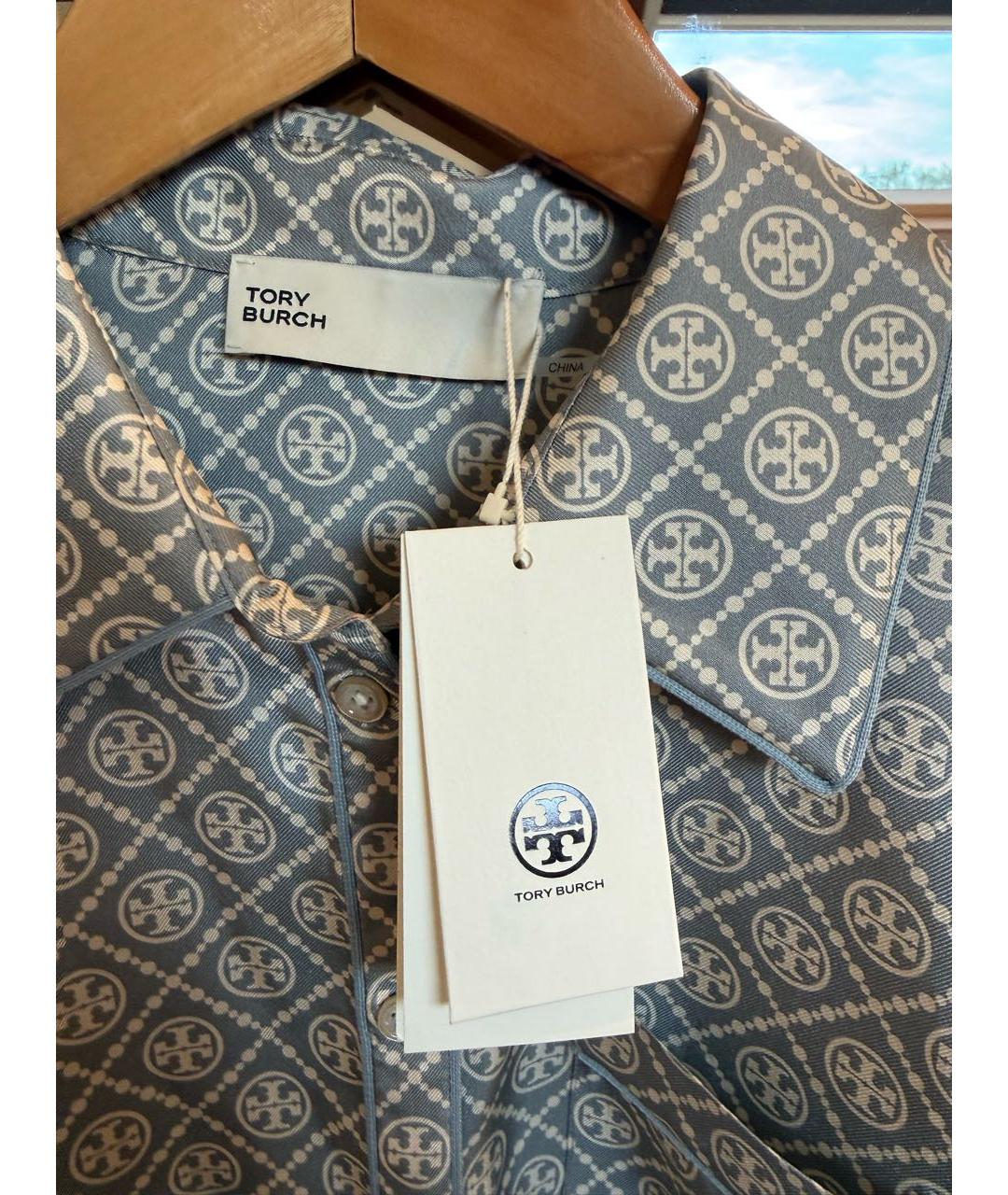 TORY BURCH Бежевая шелковая рубашка, фото 5