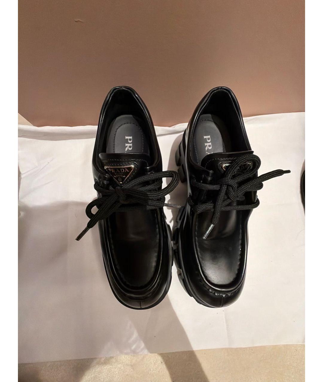 PRADA Черные кожаные ботинки, фото 3