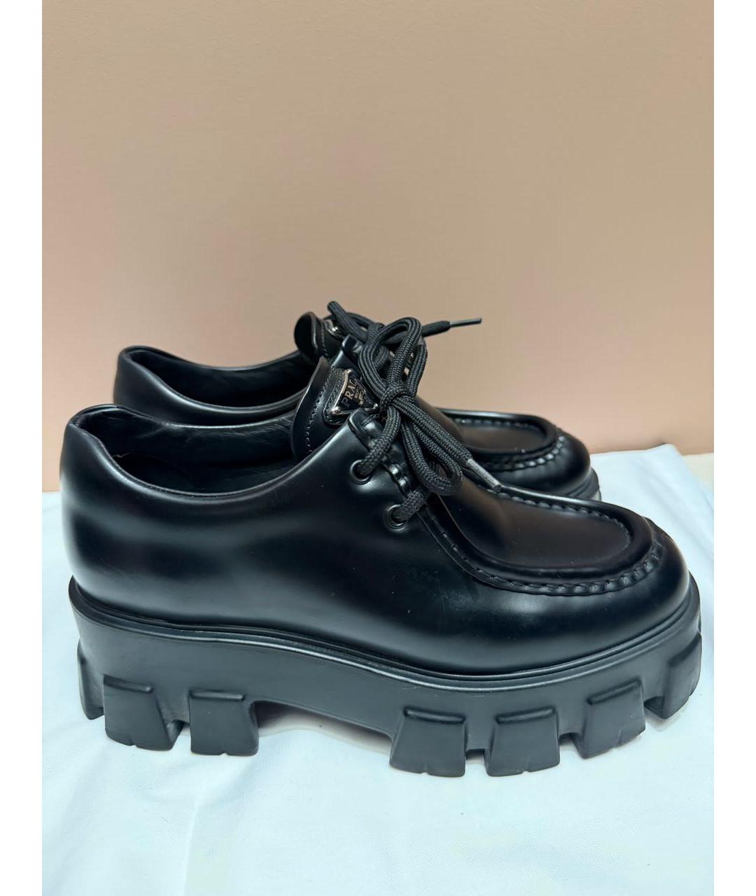 PRADA Черные кожаные ботинки, фото 5