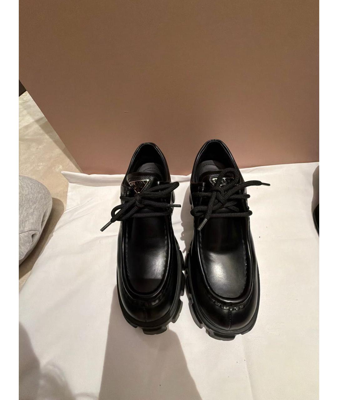 PRADA Черные кожаные ботинки, фото 2