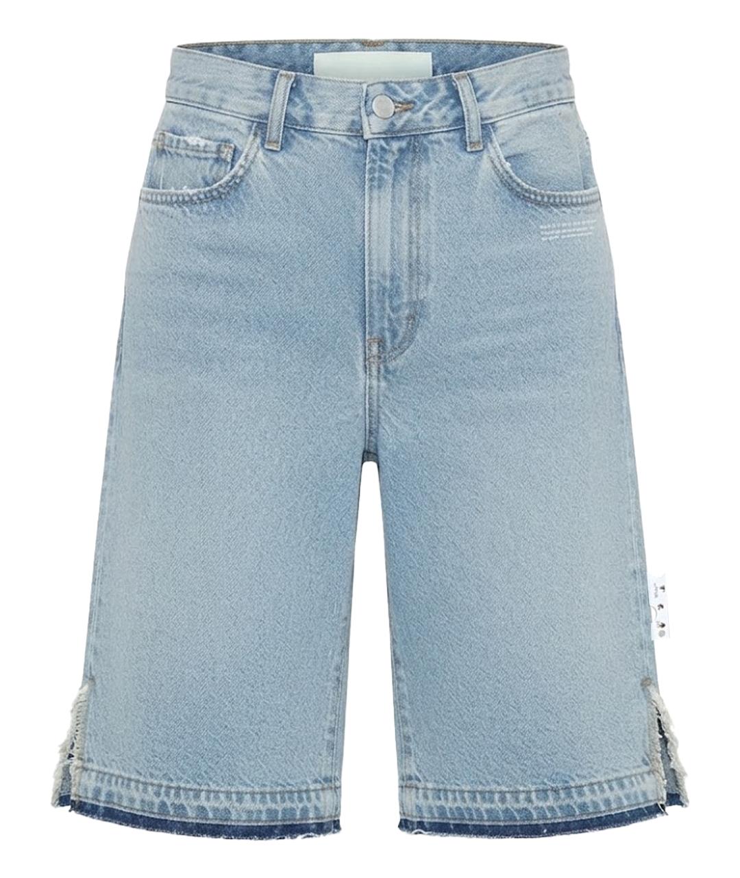 OFF-WHITE Голубые хлопковые шорты, фото 1