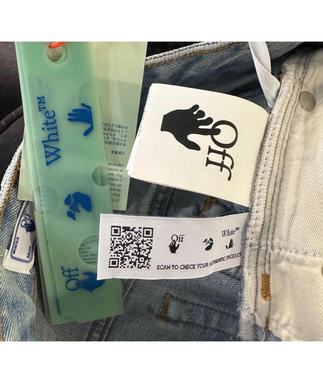 OFF-WHITE Голубые хлопковые шорты, фото 8