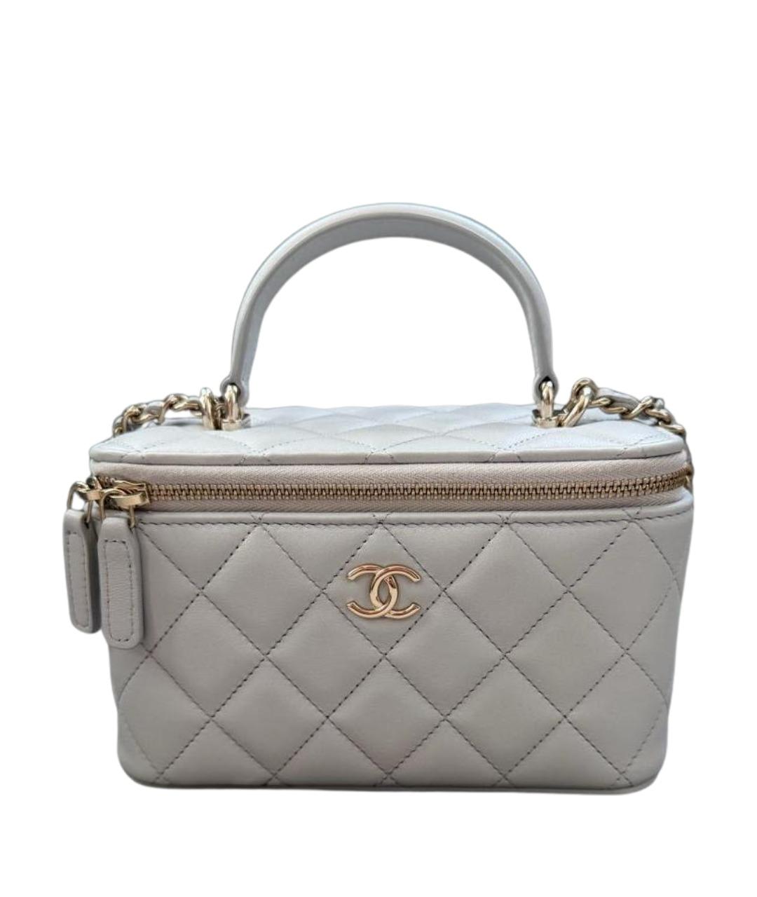 CHANEL Голубая кожаная сумка через плечо, фото 1