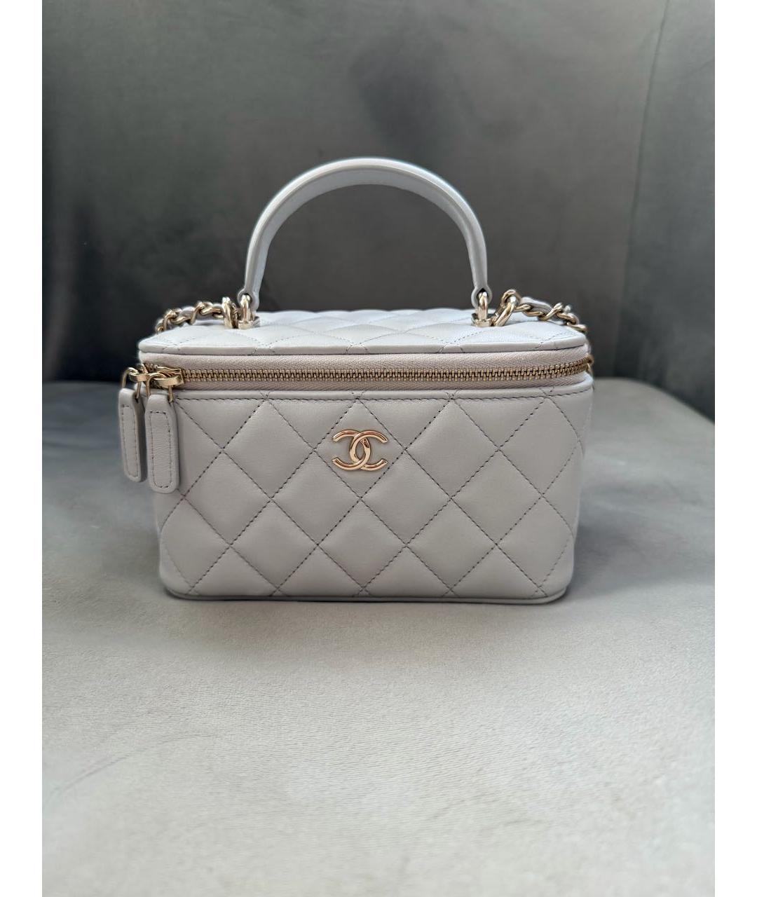 CHANEL Голубая кожаная сумка через плечо, фото 5