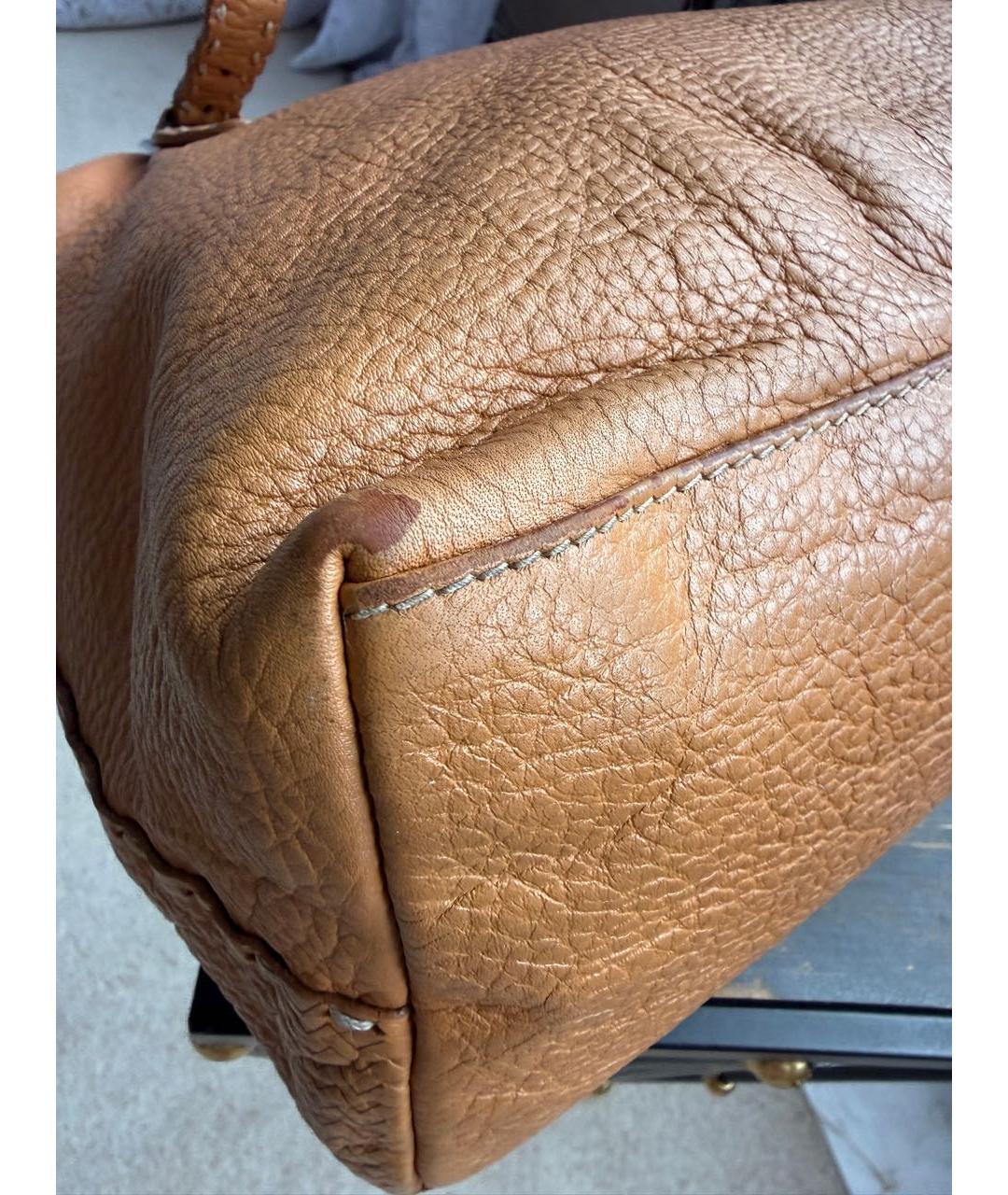 FENDI Коричневая кожаная сумка тоут, фото 8