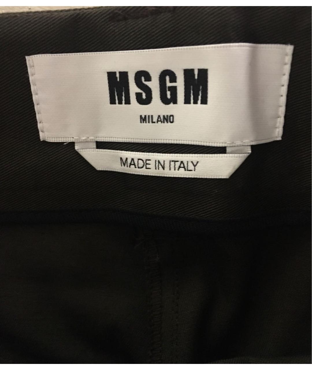 MSGM Коричневые хлопковые прямые брюки, фото 4