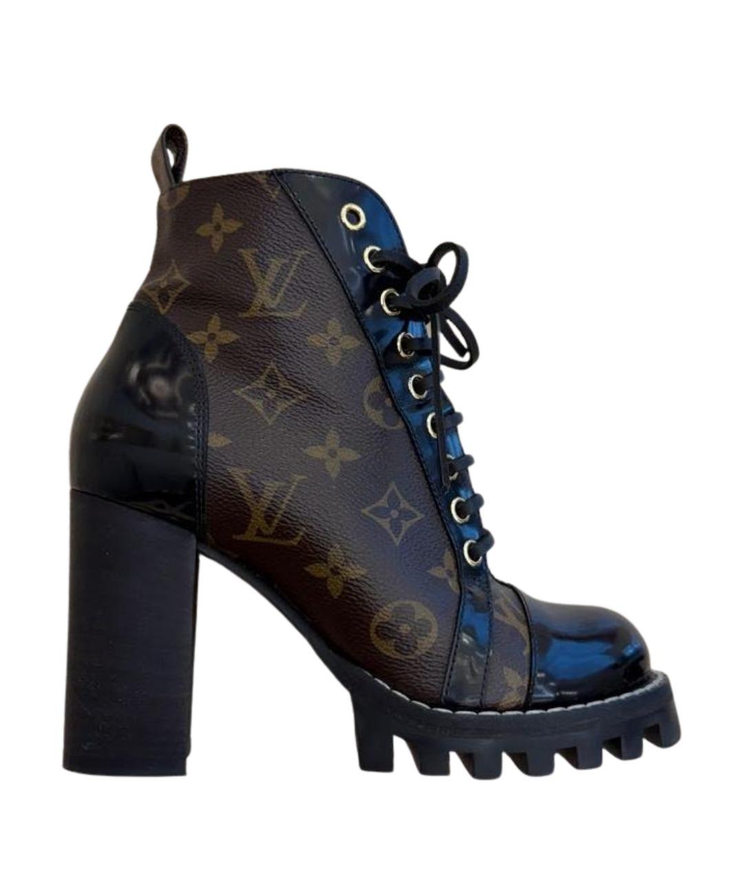 LOUIS VUITTON Черные ботильоны из лакированной кожи, фото 1