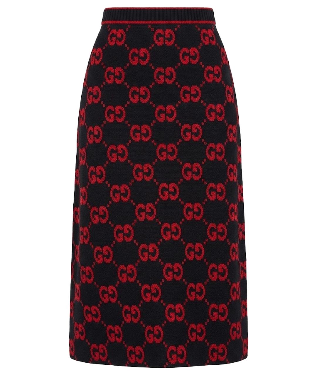GUCCI Мульти шерстяная юбка миди, фото 1