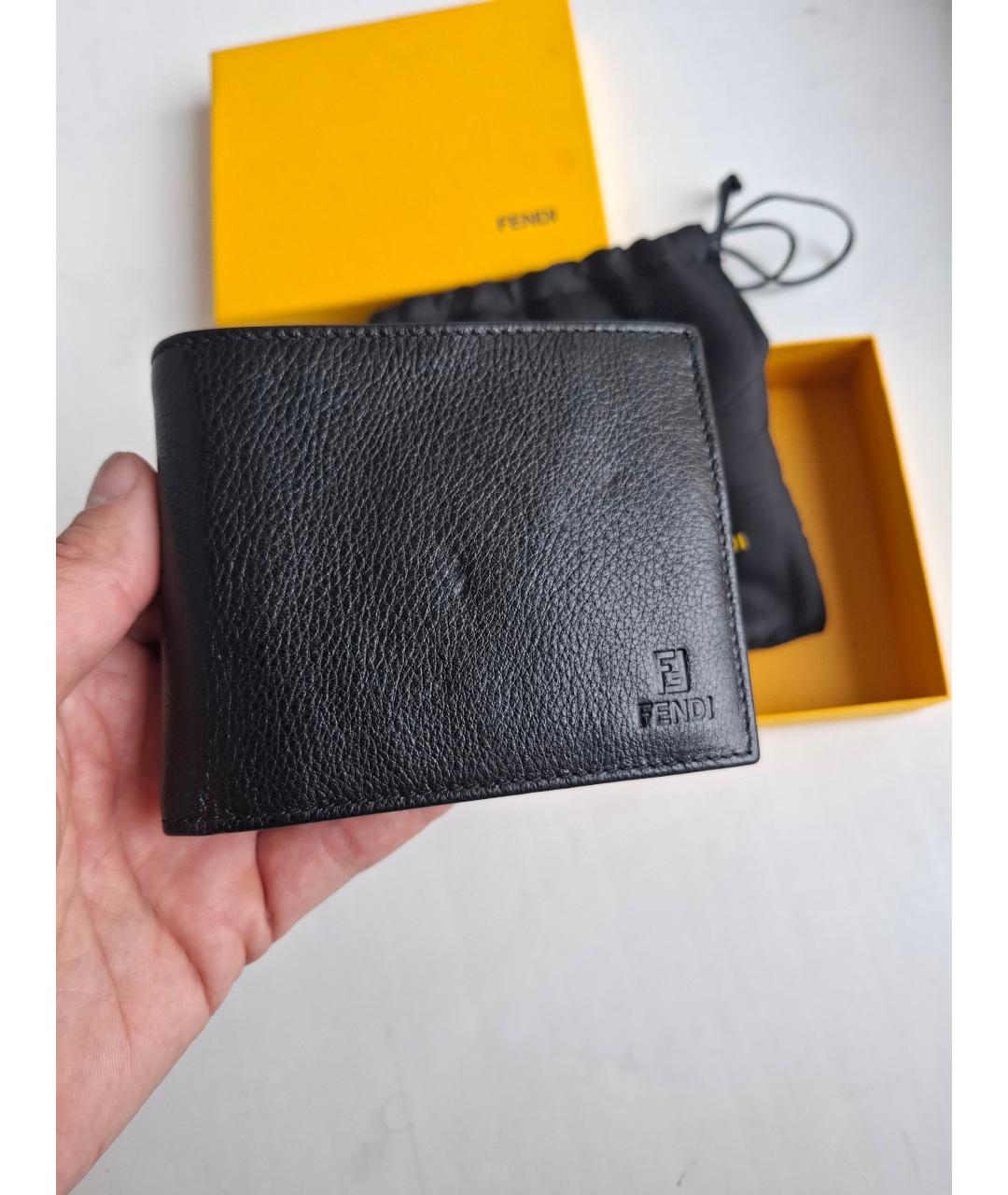 FENDI Черный кожаный кошелек, фото 6