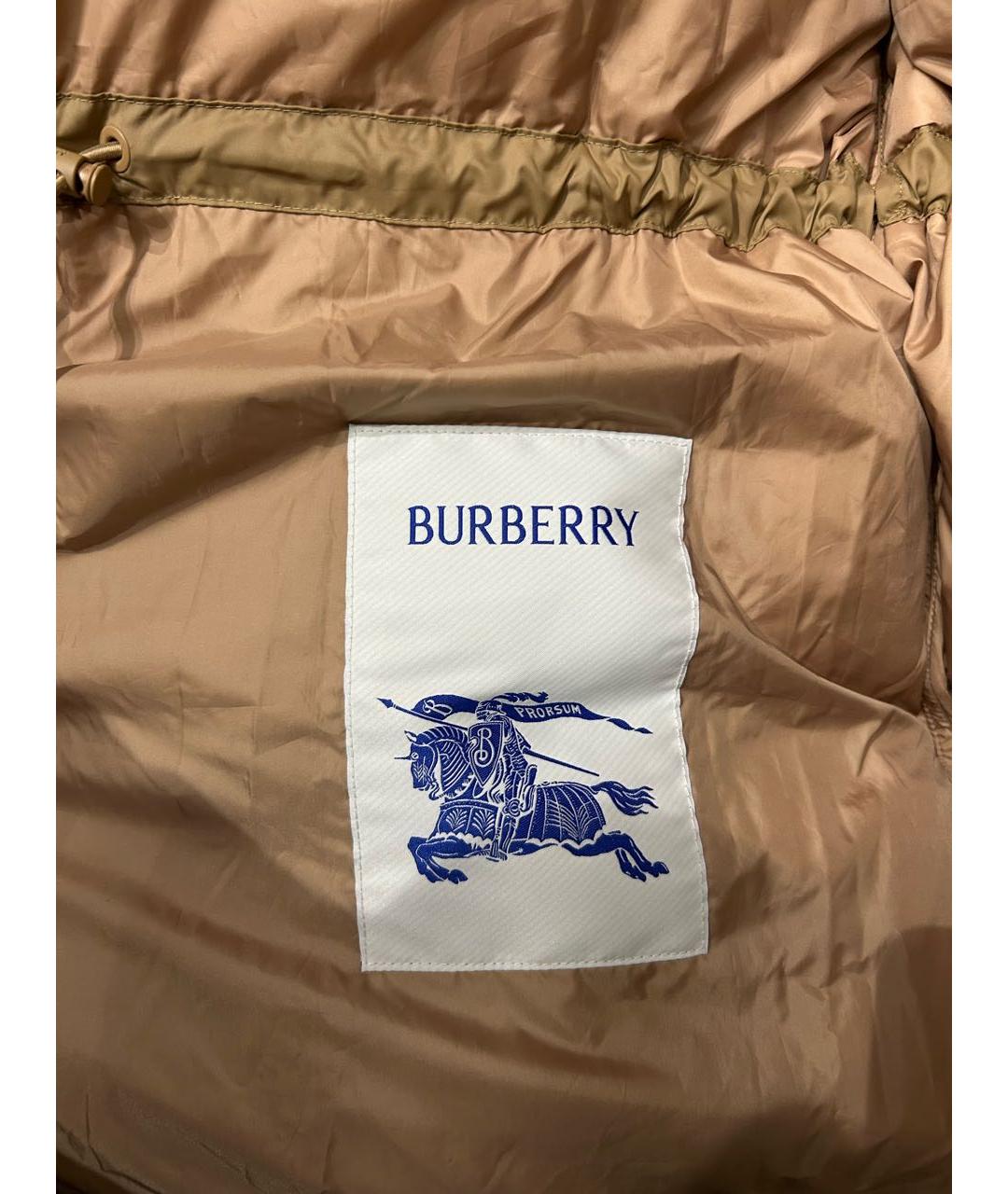 BURBERRY Бежевый полиамидовый пуховик, фото 7