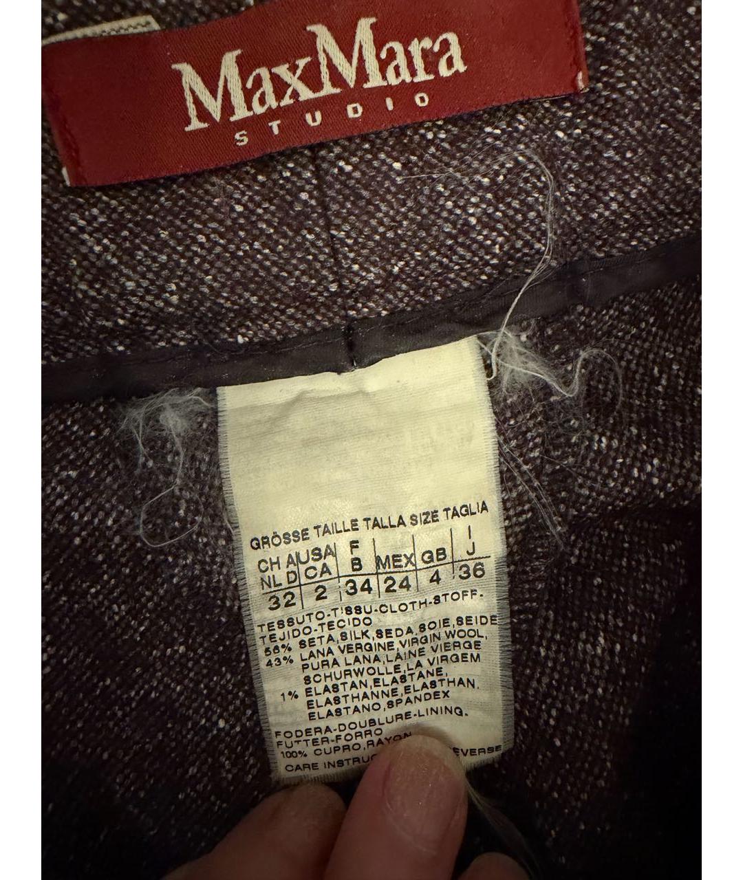 MAX MARA STUDIO Шерстяные прямые брюки, фото 2