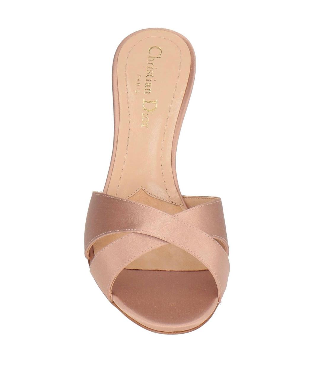 CHRISTIAN DIOR Розовые текстильные мюли, фото 3