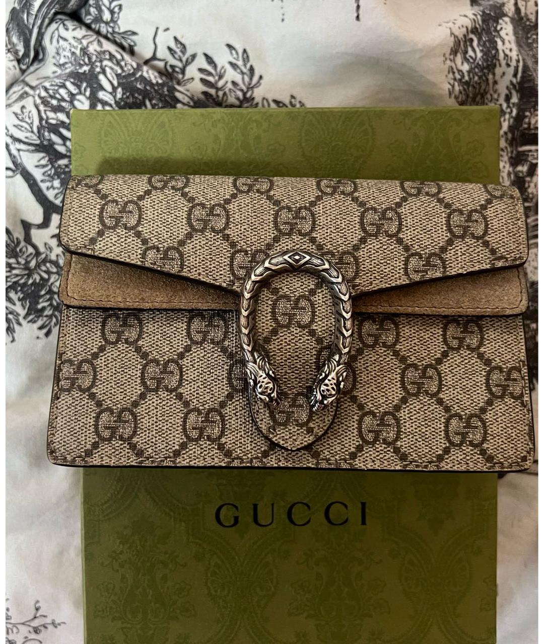 GUCCI Бежевая кожаная сумка через плечо, фото 9