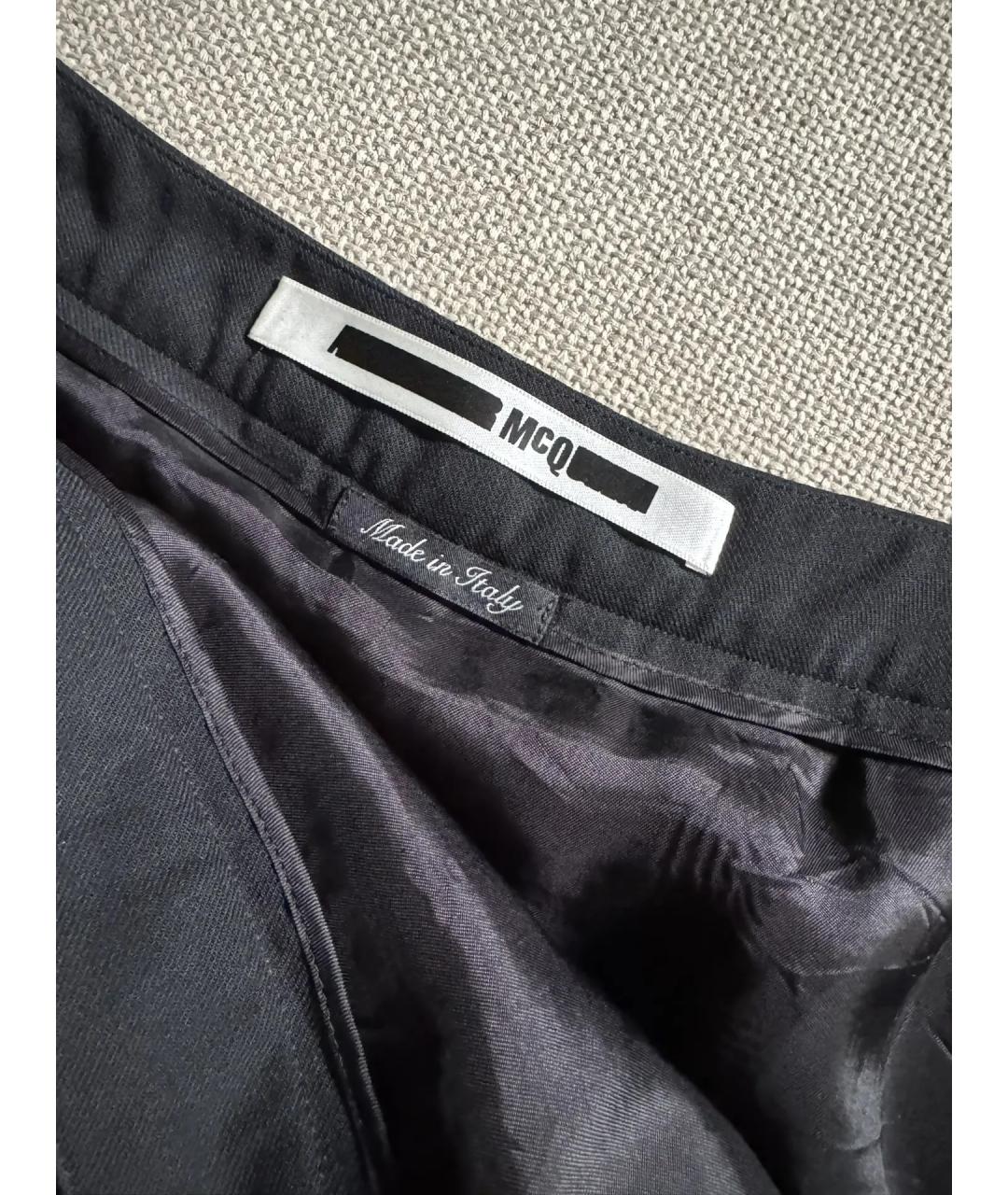 MCQ ALEXANDER MCQUEEN Черная шерстяная юбка мини, фото 3
