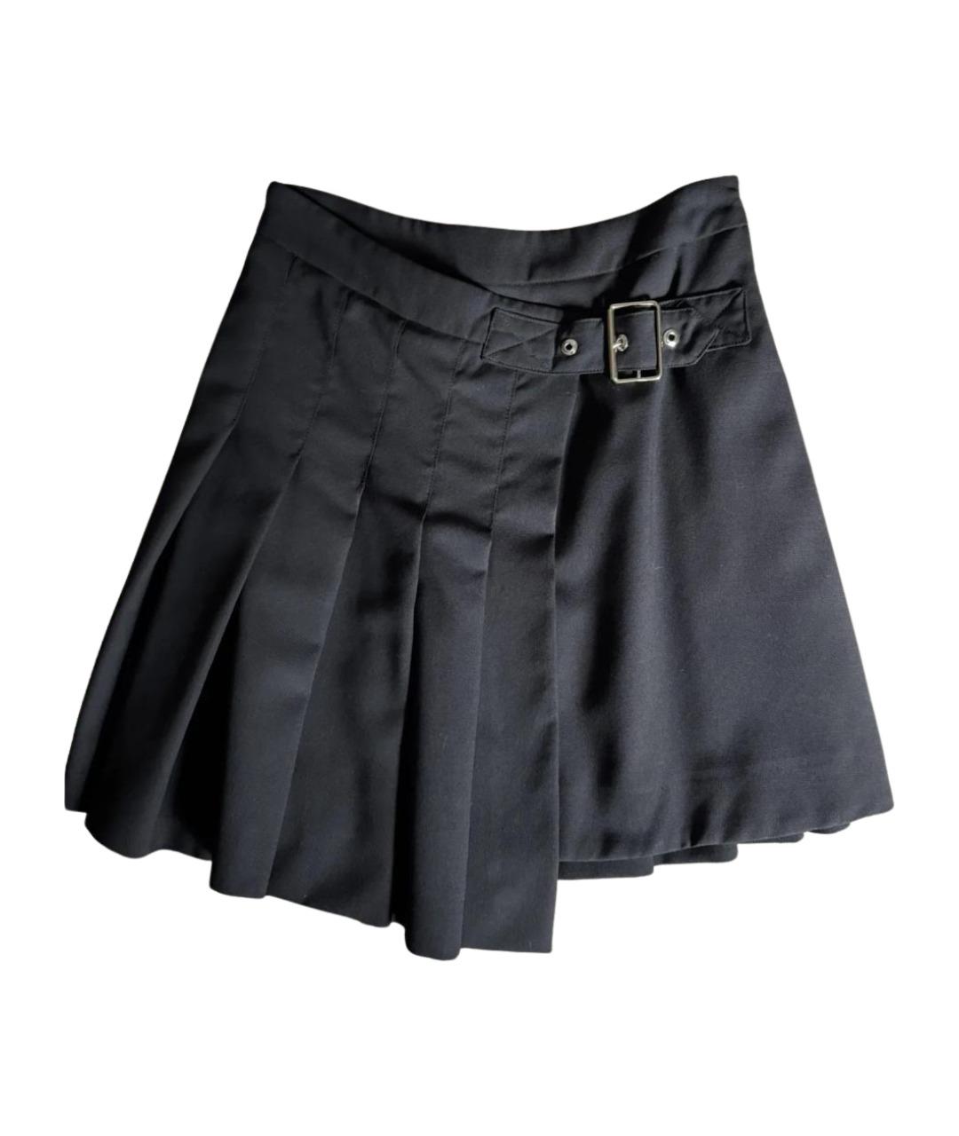 MCQ ALEXANDER MCQUEEN Черная шерстяная юбка мини, фото 1