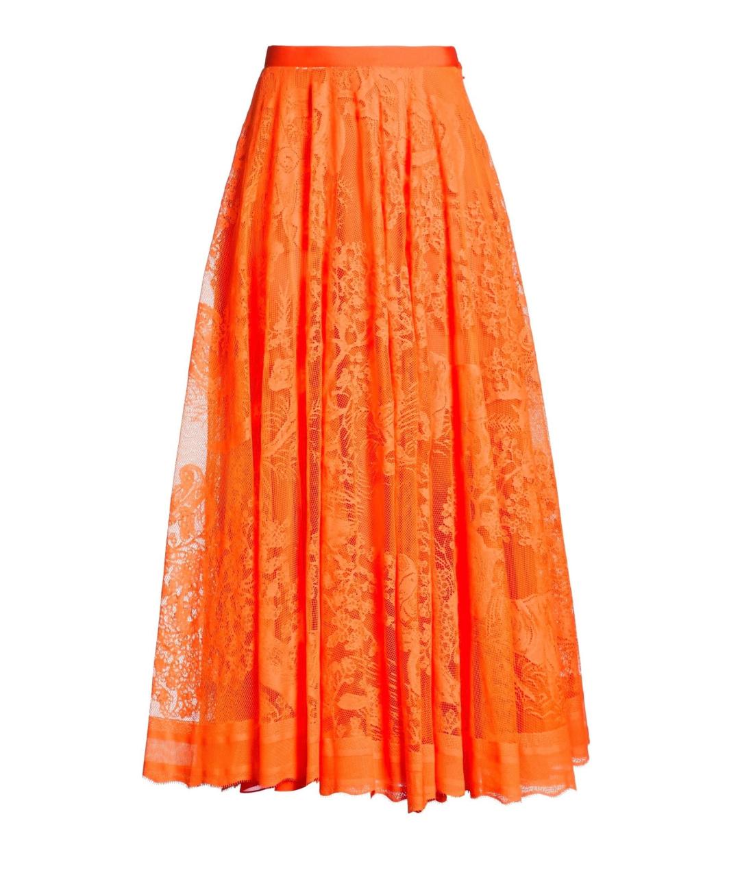 CHRISTIAN DIOR Оранжевая хлопковая юбка миди, фото 1