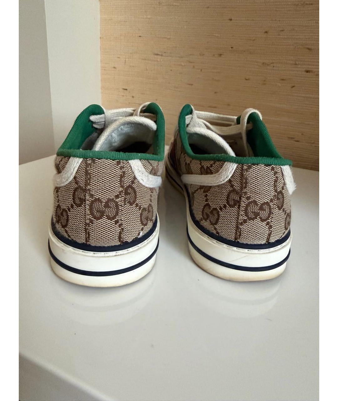 GUCCI Бежевые текстильные кеды, фото 3