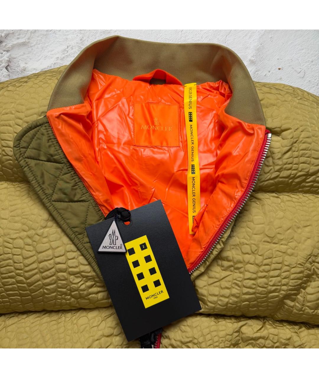 MONCLER Горчичный пуховик, фото 5